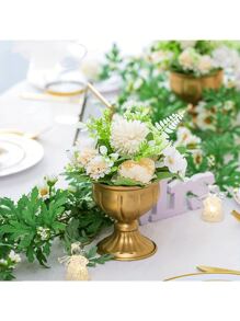 2/10 Pcs Gold Flowers Vases For Centrepieces, Wedding Table Centerpiece Decoration For Reception, Home Flower Stand For Birthday Ceremony Events, Mini Sized Plant Pots Indoor & Outdoor - Hai loại đại lượng - Xem 3