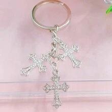 1/2 件街头时尚金属钥匙扣包包吊坠 - 銀色 - 查看 6