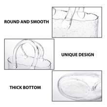 Tomnk Clear Handbag Shape Glass Vase With Handle - 7.7"X7.3" Bubble Design Purse Vase Or Fish Bowl For Flowers, Centerpiece, Wedding & Home Decor, Mother's Day Decor, Ideal Mother's Day Gift - 無色 - 查看 6