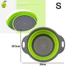 1pc Foldable Strainer Basket, Large/Small, Convenient Home Tool For Kitchen And Dining Room Vegetable And Fruit Cleaning, Quick Drainage - Multicolor - View 6