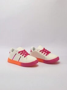 Student Flats Girls Daily Sneakers Gym Class Dopamine Non-Slip Little White Shoes