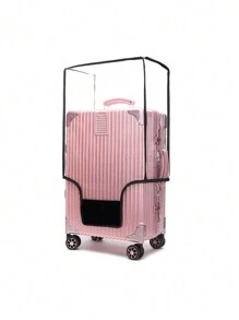 1pc PVC Detachable Universal Super Transparent Luggage Cover, Luggage Cover, Travel Luggage Dust Cover, Travel Luggage Protection Cover, And Wheeled Luggage Cover Travel Essentials School Back To School School Supplies Holiday Camping Holiday Essentials Vacation Accessories Mini Summer Bag For School School Accessories School Stuff - Black and White - View 6