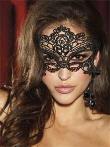 1 Stück schwarze spitze sexy Augenmaske, hautfreundlich, Party Accessoire für Frauen zu Halloween und Valentinstag
