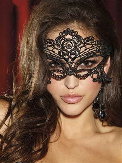 1pc Black Lace Sexy Eye Mask Soft Skin Friendly Party Accessory For Women Halloween Valentine's Day Valentines