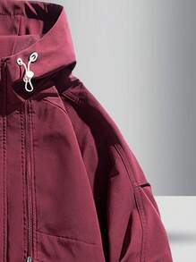 2024 Jesień Nowość Mężczyźni Outdoor Sporty Turystyka Moda Casual Jednolity Kolor Kurtka z kapturem