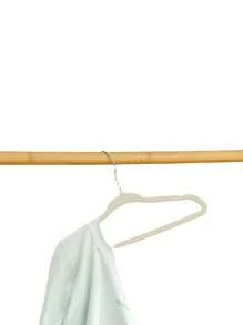 60PC/50pcs/40PC/30PCS/20PCS /10pcs, Children's Non-Slip Hanger, Children's Flocking Rack, Magic Children's Drying Rack - Beige - View 9