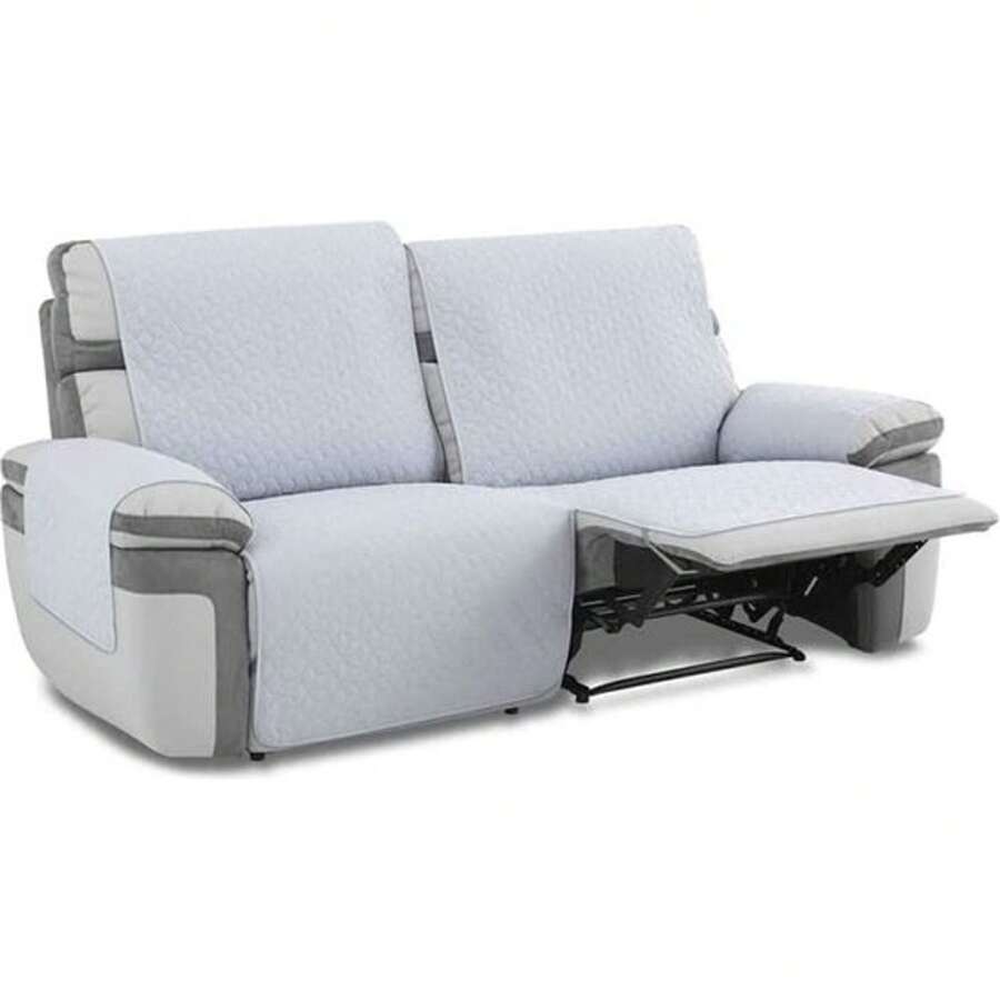 Ecommerc3 Quilted 2 Seater Sofa Cover Blue - Liquid Repellent And Non-Slip Fabric | MAXI CASES - Grey - View 1