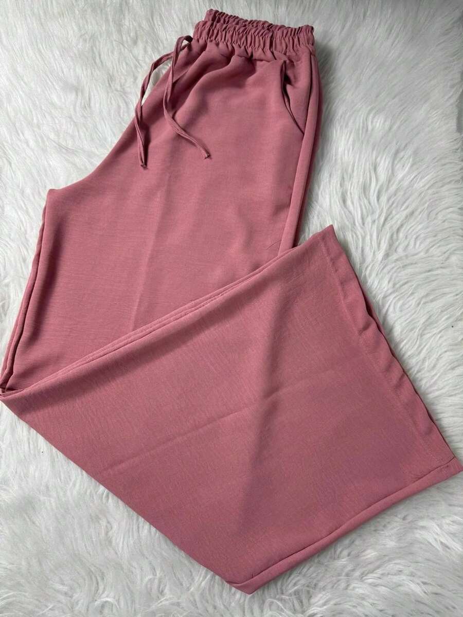 Plus Size Women's Social Pantalona Pants Tailoring Noble Size - 藕粉色 - 查看 1