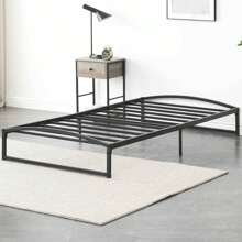 10 Inch Metal Platform, Twin Size Bed Frame, Low Profile With Sturdy Steel Slats Support, Mattress Foundation, No Box Spring Needed, Easy Assembly - Black - View 5