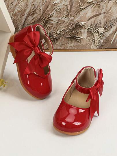 New Baby Girl Princess Soft Bottom Flat Shoes, Solid Color, Cute For Performance, Spring And Autumn