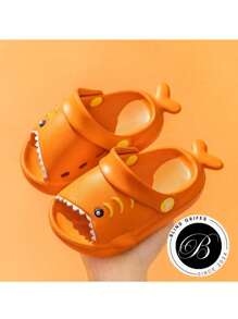 Baby Slippers Bebe Tubarão Sandal Girl And Boy Sandal Lightweight Soft Eva Non-Slip Baby Shar Slipper - 橘色 - 查看 5