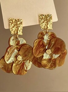 1 paire Boucles d'oreilles florales vintage uniques et de luxe pour femmes, convient pour les fêtes et les vacances