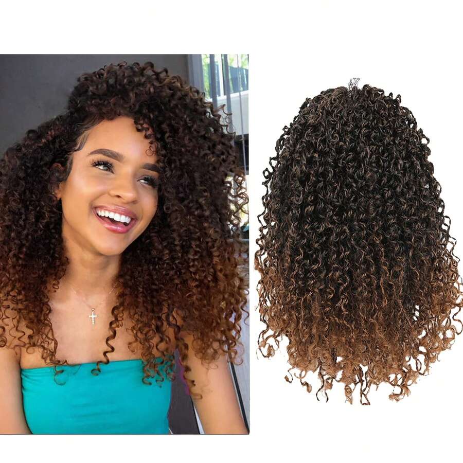 Pre-Looped Twist Crochet Hair 10 Inch 1pack Bohemian Passion Twist Spring Mini Twist Crochet Hair For Women Boho Crochet Braids(1B/30) - Brown Ombre - View 1