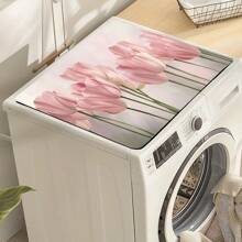1pc Tulip Printed Laundry Room Rug, Non-Slip, Waterproof, Durable, Vintage Style Laundry Room Decor Mat, Kitchen Floor Mat, Bathroom Laundry Room Accessory - Multicolor - View 2