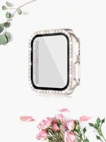 三合一包括腕带、表壳和保护膜 女式 男式 I 时尚运动 柔软、舒适、透气 单色纯色硅胶蝴蝶扣表带 带单颗水钻 双颗水钻 带钢化膜保护套 元旦礼物 多种颜色可选，搭配 Apple Watch Ultra 系列 9/8/7/6/5/SE/4/3/2/1 配件 替换表带 配件 DIY 套装 情人节 - Series 4/5/6/SE[40mm] - 查看 39