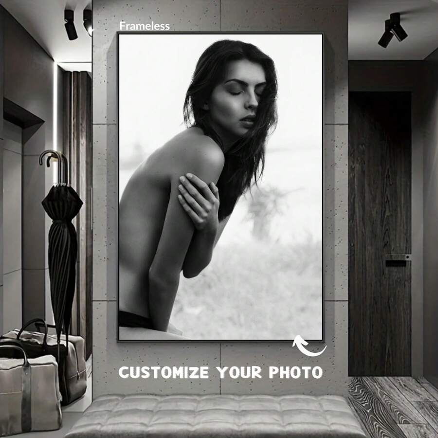 1pc Customized Image Canvas Painting, Personalized Modern Art Effect Canvas Painting, High-Quality Large Canvas Image, Suitable For Wall Customization, Art Photo Printing, Mural, Living Room, Bedroom And Home Decor - Modern Style - View 1