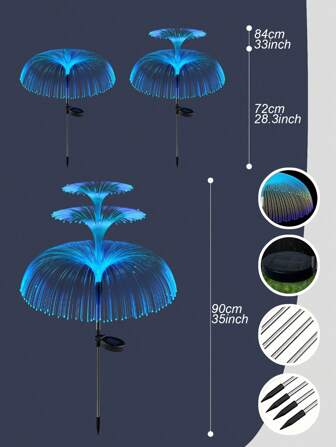 1pc Solar Garden Lights, 7 Color Changing Outdoor Waterproof Single/Double/Three Layers Jellyfish Solar Flower Lights,There Are Two/Five Floors Decorated With Stars, For Garden Decor Yard Decor Outdoor Decor For Valentines Decor
