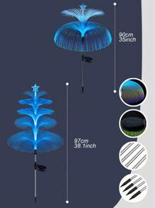 1 Stück Solar-Gartenleuchte, 7 Farbwechsel, wasserdicht für den Außenbereich, einfache/doppelte/dreifache Schicht Quallen-förmige Solar-Blumenlampe, 2 Schichten/5 Schichten, Sternenhimmel Dekoration, geeignet für Garten, Hof, Außenbereich, Valentinstag Dekoration - Verschiedenfarbig - Übersicht 5