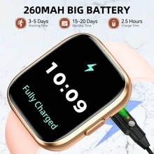 EIGIIS Unisex Smart Watch (Answer/Make Call) With 1.85" HD Screen Big Battery 100+ Sport Modes Sleep Monitor Pedometer Waterproof Sedentary Reminders Music Playback Weather Forecast Find Device For IOS And Android Phones - 粉色 - 查看 5