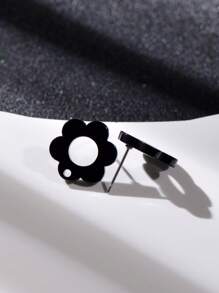 20pcs Plum Blossom Shaped Acrylic Stud Earrings For Women DIY Jewelry Making Earring Components Accessories