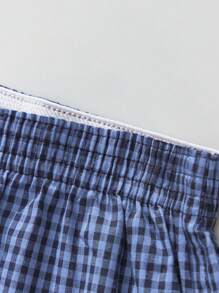 3条装 男士多色三角裤 格子印花 时尚舒适平角内裤 颜色随机