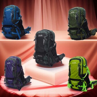 ROYAL MOUNTAIN 35 Liter / 55 Liter Multi-Color Mountaineering Backpack Outdoor Hiking Camping Big Capacity Multi-Pocket Water-Restrict Contain Shoe's Pocket Rain Cover Two Choices Of Size Regular Size And Extra Size