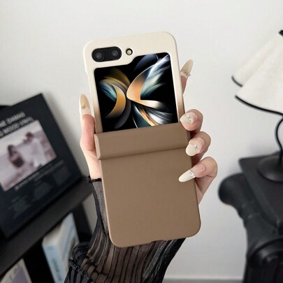 keshengtai 1pc Candy Color Hinge Full Coverage Phone Case Compatible With Samsung Galaxy Z Flip7, 7FE, 6, 5, 4, 3, 5G Waterproof Shockproof Anti-Fall Scratch Resistant