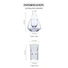 中国白葡萄酒清酒 7 件套（1 壶 6 杯）特殊水晶玻璃瓶用于量酒温酒/家庭晚餐/礼物/生日礼物/日本/酒杯/厨房/亚洲