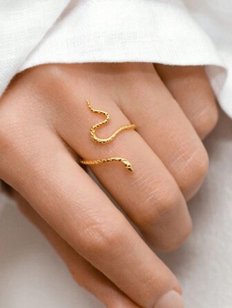 1Pc Snake Modeling 925 Sterling Silver Ring For Women Vintage Open Ring Suitable For Wedding  Bridal Jewelry