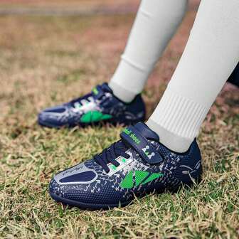 Fotbollsskor Lätt Andas Elsäker Anti-halk Bär-Resistent Fashionabel Trendig Hög & Låg Dubbar För Utomhus Gräs Fält Professionell Fotboll Träning