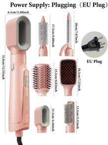 CRASTS Sèche-cheveux professionnel rose 6 en 1 pour coiffure, séchage rapide peu bruyant, avec 6 accessoires pour boucler et lisser les cheveux, 3 réglages de vent pour un usage domestique et en salon, cadeau de soins capillaires