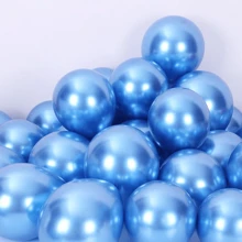 Kit With 25 Units Premium Platino Chorme Metallic Balloon Various Colors Sizes 5 And 9 Inches Arch Decoration - 5 號藍色 - 查看 2