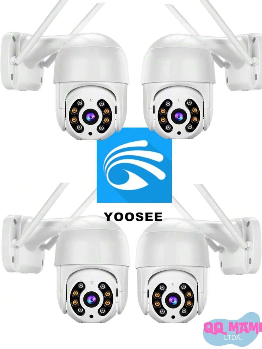 KIT Câmera de Segurança Externa "A8" 2024 Resistente Prova Dágua WIFI Full Hd Infravermelho Zoom 4x Alta Resolução Original Envio Imediato - 4 unidades - Visão 1