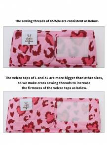 1pc Fashionable Leopard Print Hook And Loop Pet Diaper Pants - Pink - View 8