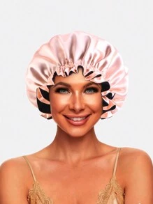 2pcs Plus Size Double-Layer Lace Trim Round Night Sleep Cap, Chemo Hat, Hair Cover Accessory For Women Valentine's Day Valentines