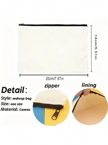 1pc Aanpasbaar, uniek, modieus, minimalistisch, alfabet, lichtgewicht, buidel-in-zakje, geschikt voor telefoon, make-uptasje, portemonnee, handtas, reisbenodigdheden, schattig letterontwerp