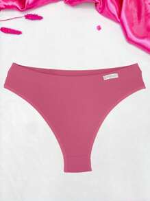 Comfort Thong Panties With Folded Waistband - Hồng - Xem 1