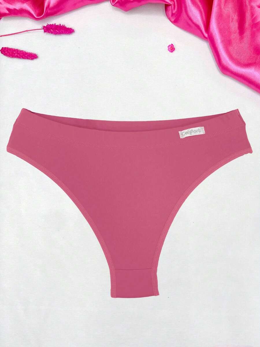 Comfort Thong Panties With Folded Waistband - Hồng - Xem 1