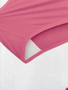 Comfort Thong Panties With Folded Waistband - Hồng - Xem 3