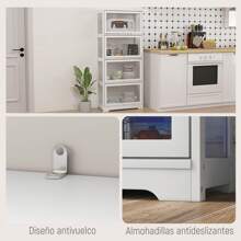 HOMCOM Vitrina de Coleccionista de 4 Niveles Armario Auxiliar con Puertas Abatibles de Acrílico Anti-vuelco Vitrina para Estudio Dormitorio Oficina 59x30x139 cm Blanco - Blanco - Ver 3
