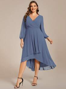 Plus Size Bridesmaid Dresses - Dusty Blue - View 2
