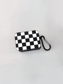 Kariertes Kopfhörertasche, schwarze Kopfhörertasche mit 1 Kopfhörertaschen-Clip, kompatibel mit Hülle, Pro (2. Generation), 3, Pro, 1/2, 4