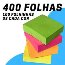 Kit Of Colored Paper Pads 3.8cm X 3.8cm 4 Colors Total Of 1600 Sheets - 彩色 - 查看 3