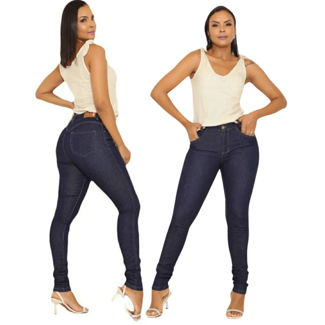 Women's Skinny Jeans With Spandex 23792 - 藍色 - 查看 1