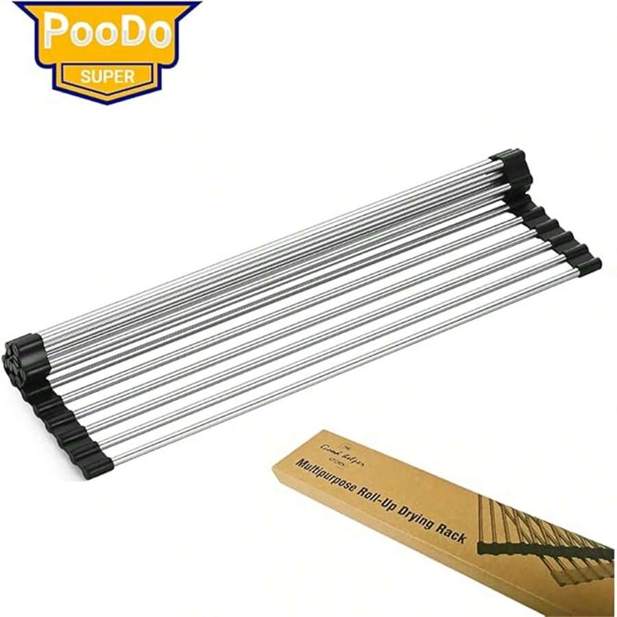 Retractable Dish Drying Rack, RV Foldable Stainless Steel Sink Dish