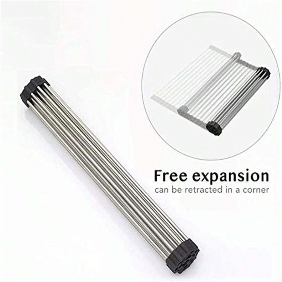 Retractable Dish Drying Rack, RV Foldable Stainless Steel Sink Dish