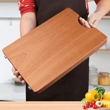 Thớt Gỗ Hồng Sắc, Thớt Kháng Khuẩn Gỗ Nguyên Khối, Khối Làm Thịt Thớt Gỗ, Thớt 2 Mặt Dày - Gỗ đỏ - Xem 2