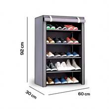Shoe Rack Furniture Wardrobe Organizer Multipurpose Buildable Shelf 5 Levels Model YUB:010 - Grey - View 3