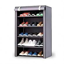 Shoe Rack Furniture Wardrobe Organizer Multipurpose Buildable Shelf 5 Levels Model YUB:010 - Grey - View 2