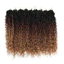 10//14/18/24 Inch Goddess Locs Crochet Hair 8Packs Faux Locs Crochet Hair Pre Looped River Locs Crochet Hair With Curly Ends - Blonde Ombre - View 2